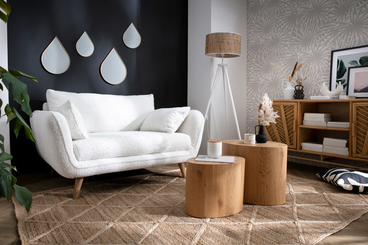 Canap� scandinave 2 places effet peau de mouton CREEP