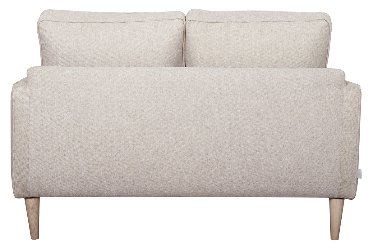 Canap� scandinave 2 places en tissu beige et bois clair PAPEL