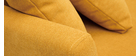 Canapé scandinave 3 places déhoussable tissu effet velours jaune moutarde OSLO