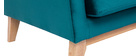 Canap&eacute; scandinave 3 places d&eacute;houssable velours bleu p&eacute;trole OSLO