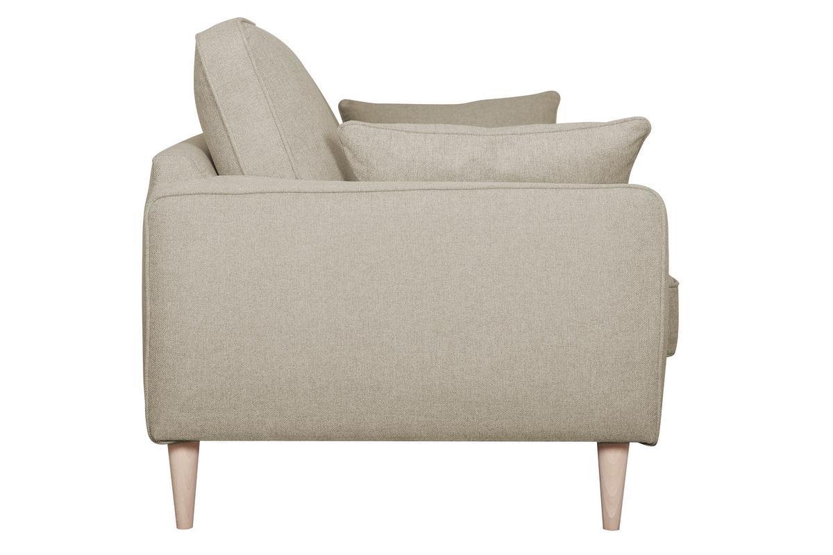 Canap� scandinave 3 places en tissu beige et bois clair PAPEL