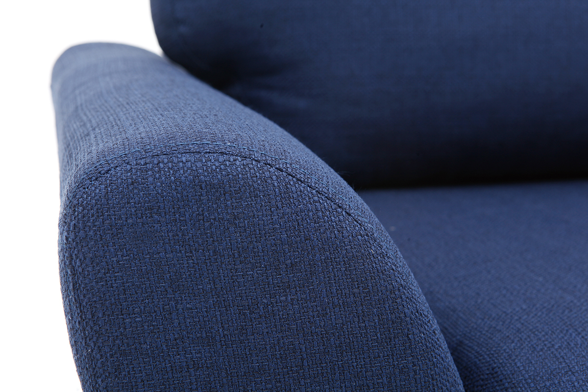 Canap� scandinave 3 places en tissu bleu fonc� ALICE