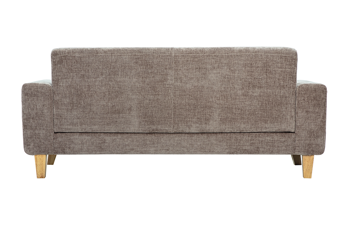 Canap� scandinave taupe en tissu vu de dos