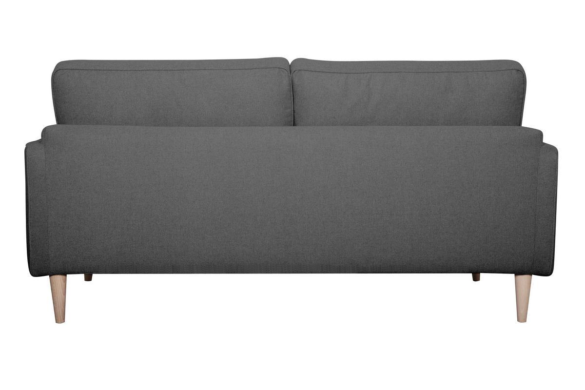 Canap� scandinave 3 places en tissu gris anthracite et bois clair PAPEL