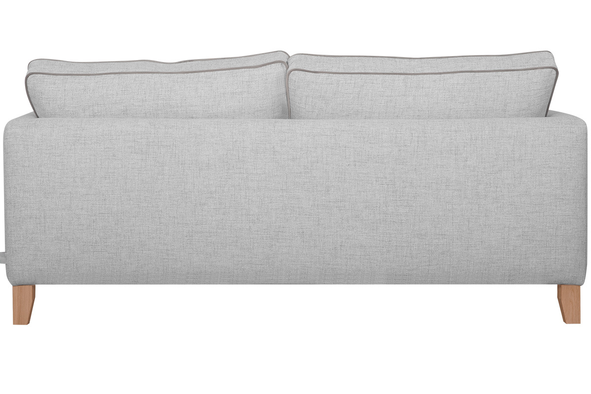 Canap� scandinave 3 places en tissu gris chin� et bois clair HARRISON