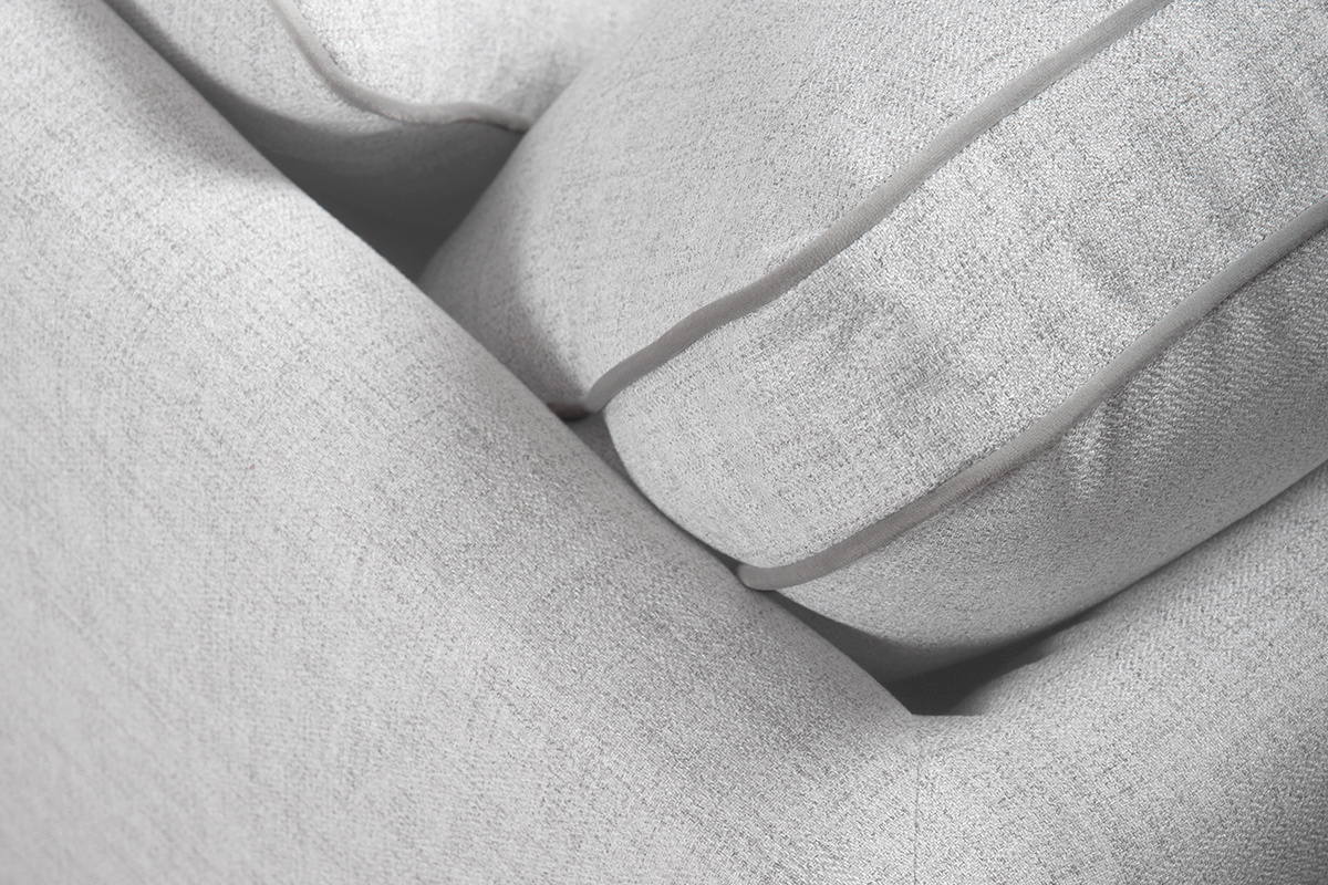 Canap� scandinave 3 places en tissu gris chin� et bois clair HARRISON