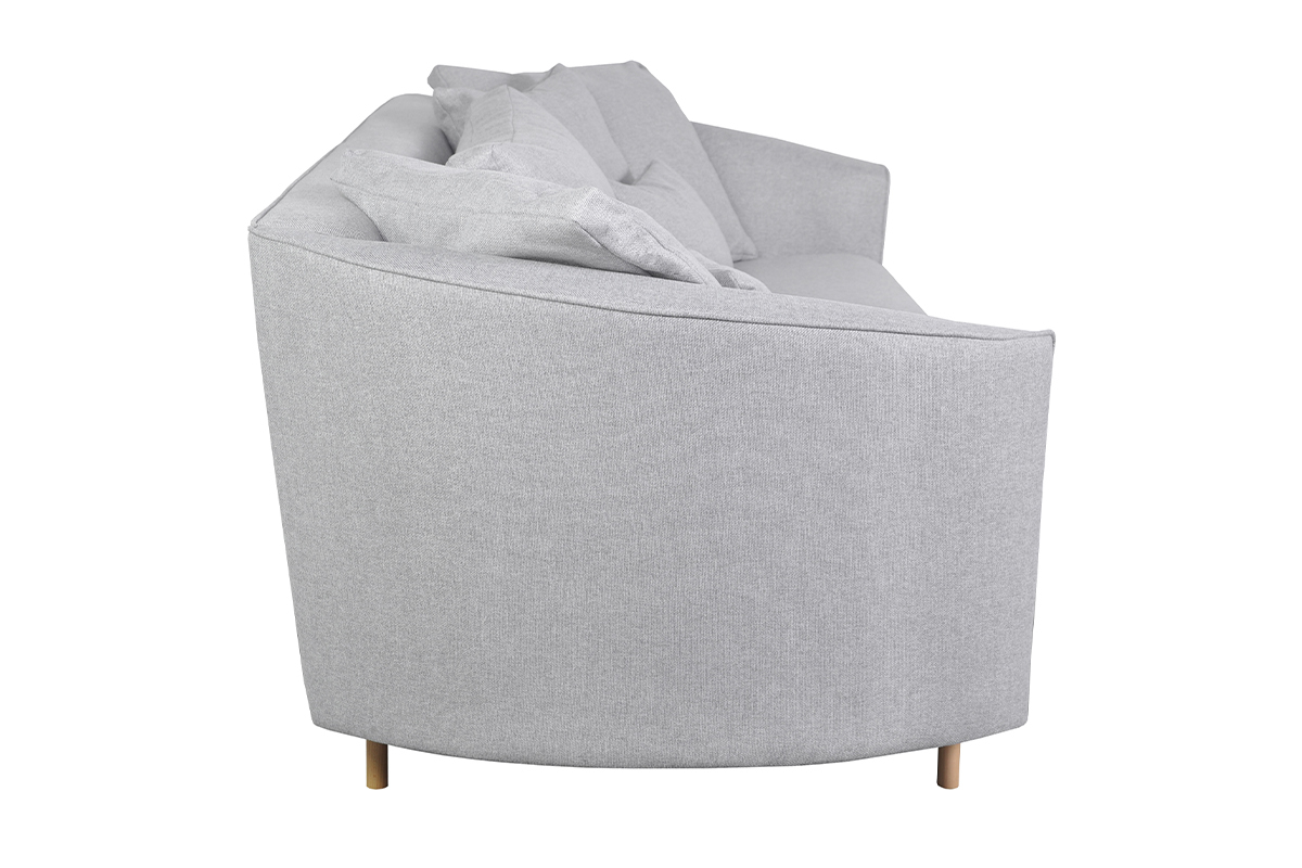 Canap scandinave 3 places en tissu gris clair et bois clair SELECT