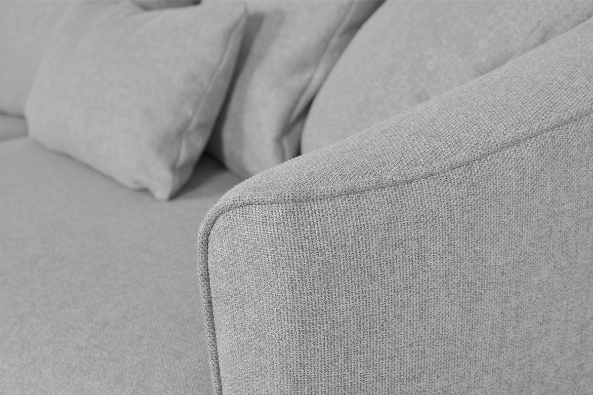 Canap scandinave 3 places en tissu gris clair et bois clair SELECT