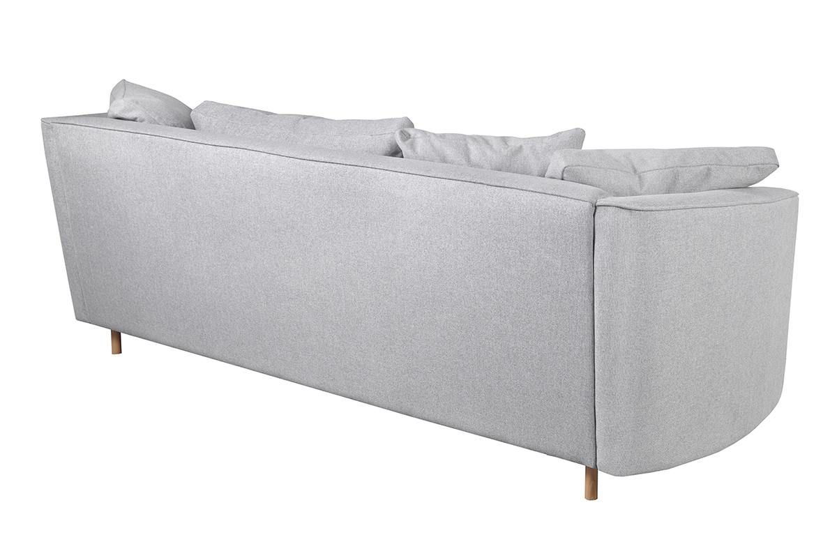 Canap scandinave 3 places en tissu gris clair et bois clair SELECT