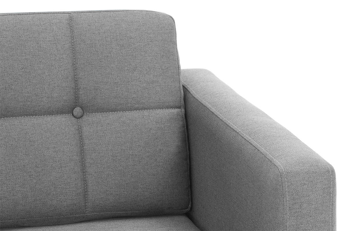 Canap� scandinave 3 places en tissu gris clair et bois ELFE