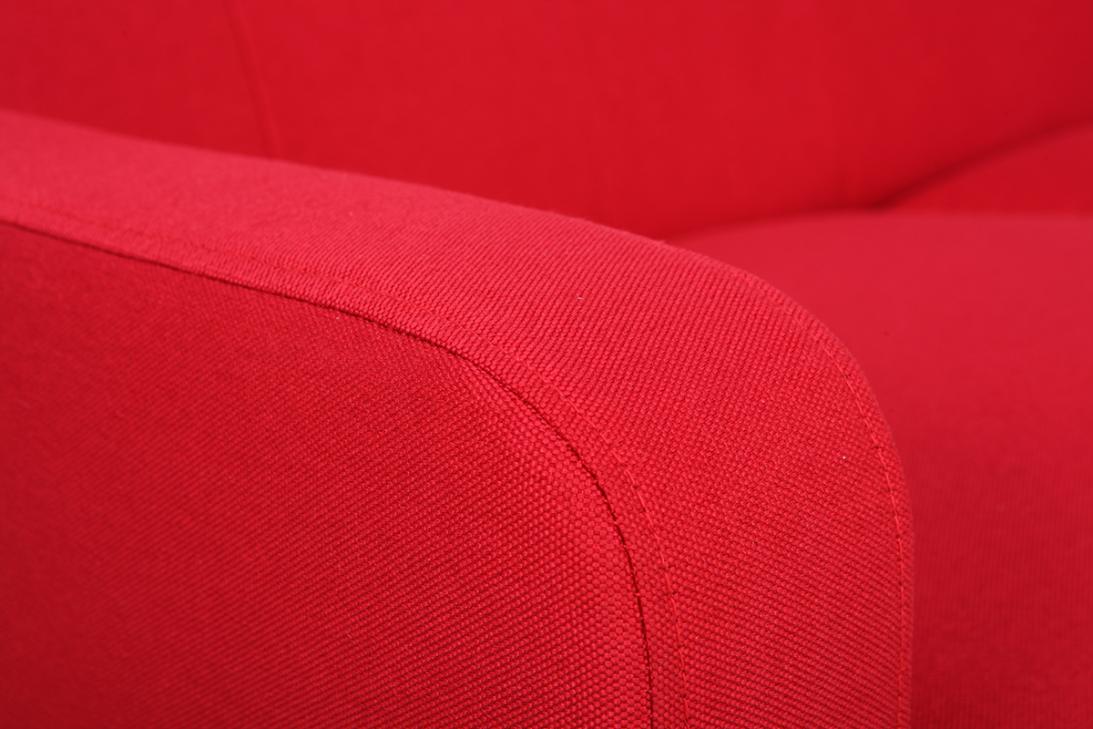 Canap� scandinave 3 places en tissu rouge LUNA