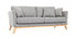 Canap&eacute; scandinave 3 places gris clair d&eacute;houssable pieds bois OSLO