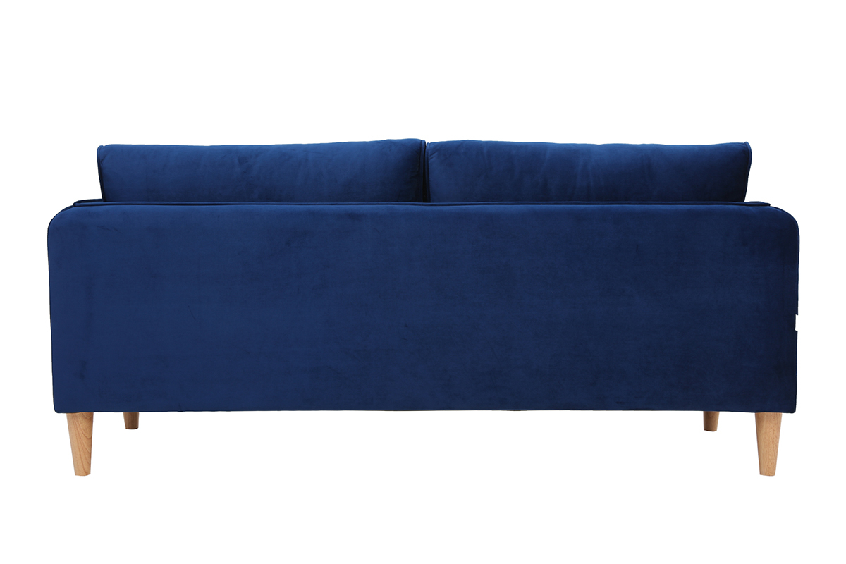 Canap� scandinave 3 places velours bleu KURT
