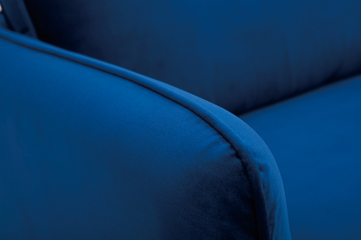 Canap� scandinave 3 places velours bleu KURT