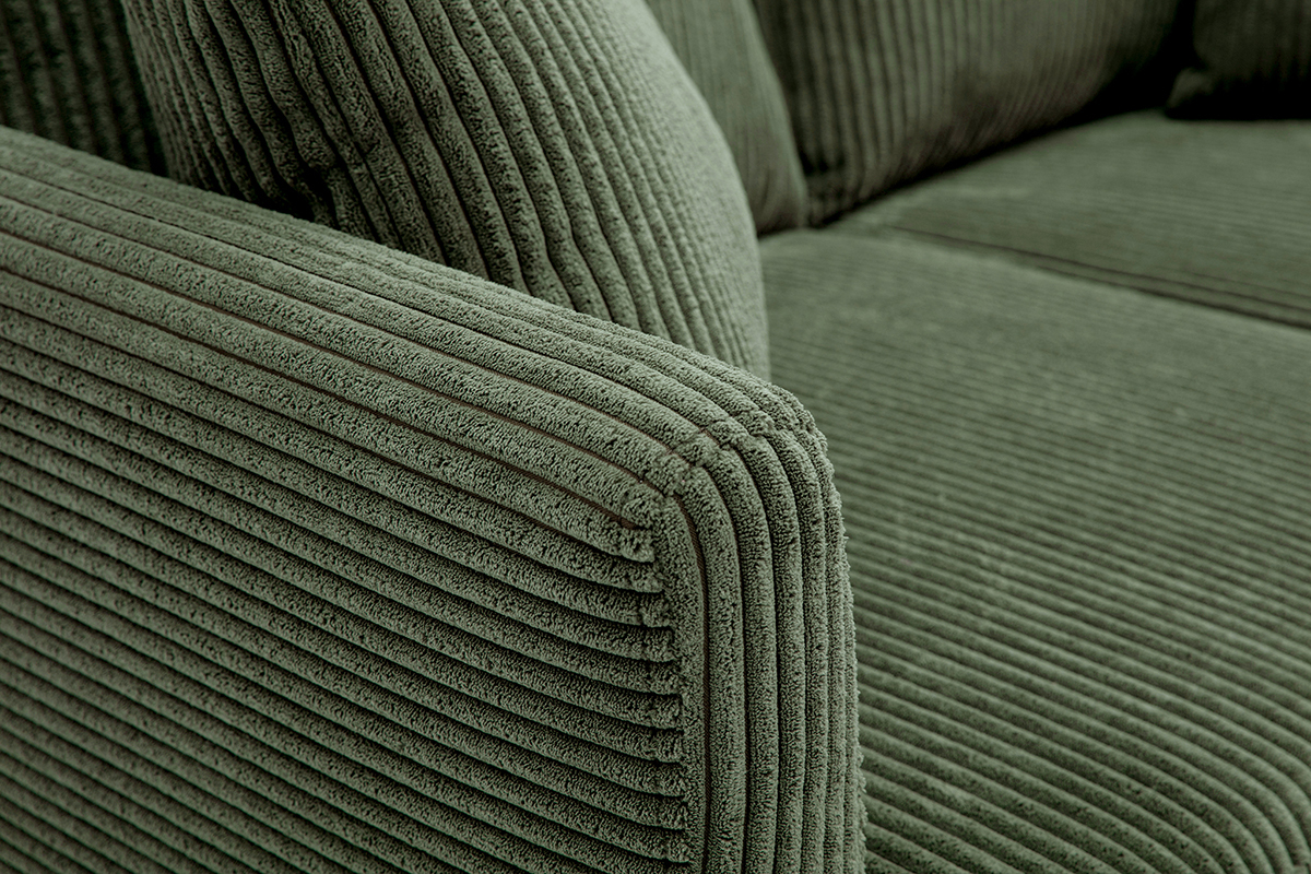 Zoom canap scandinave dhoussable en velours ctel vert kaki