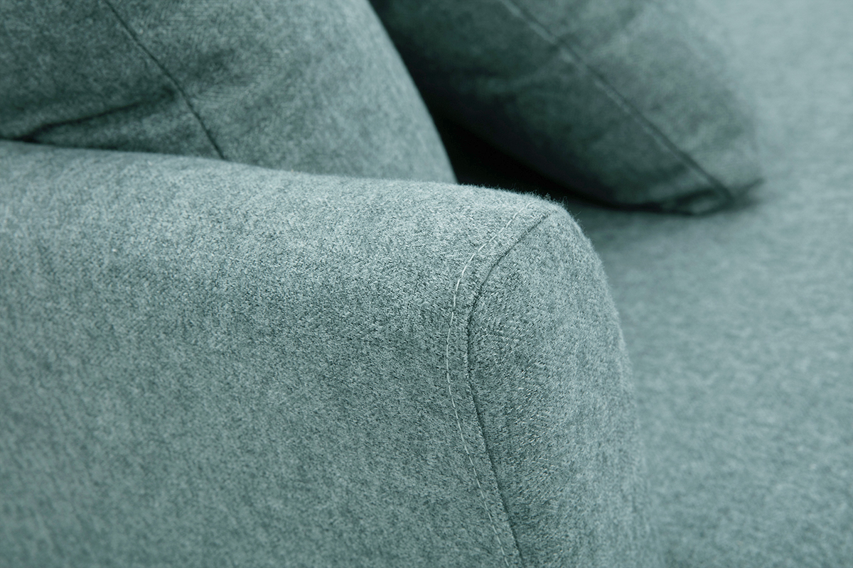 Canap scandinave dhoussable 3 places en tissu vert de gris et bois clair OSLO