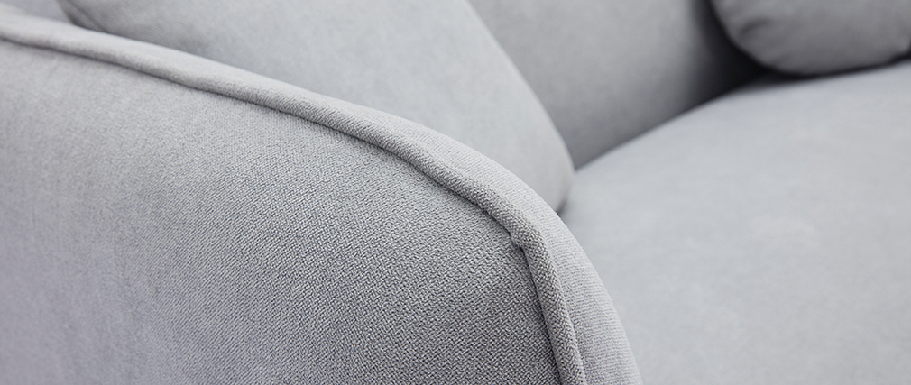 Canapé scandinave en tissu effet velours gris clair 2 places FOLK