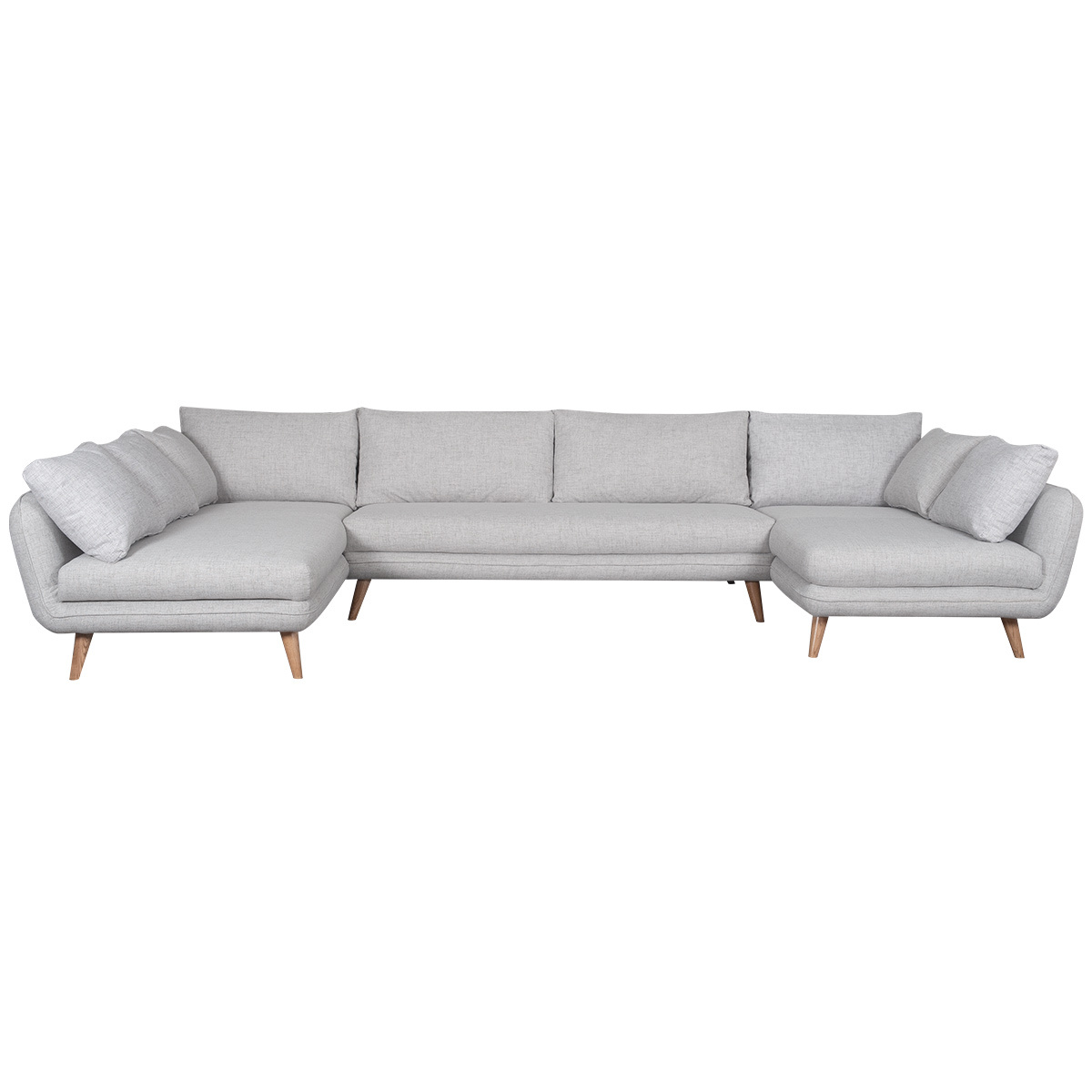 Canapé d'angle 7 places Gris Tissu Pas cher Design Confort