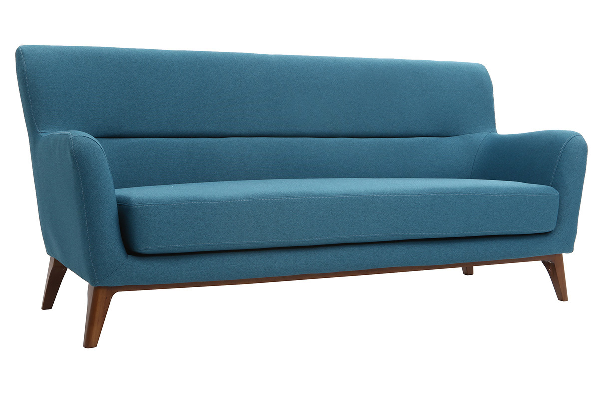 Canap� vintage 3 places bleu canard MARKUS