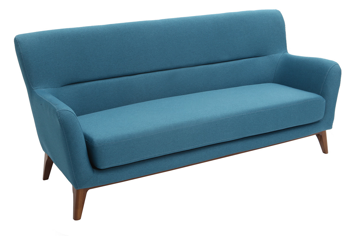 Canap� vintage 3 places bleu canard MARKUS