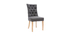 Chaise classique en tissu gris foncé et bois clair VOLTAIRE