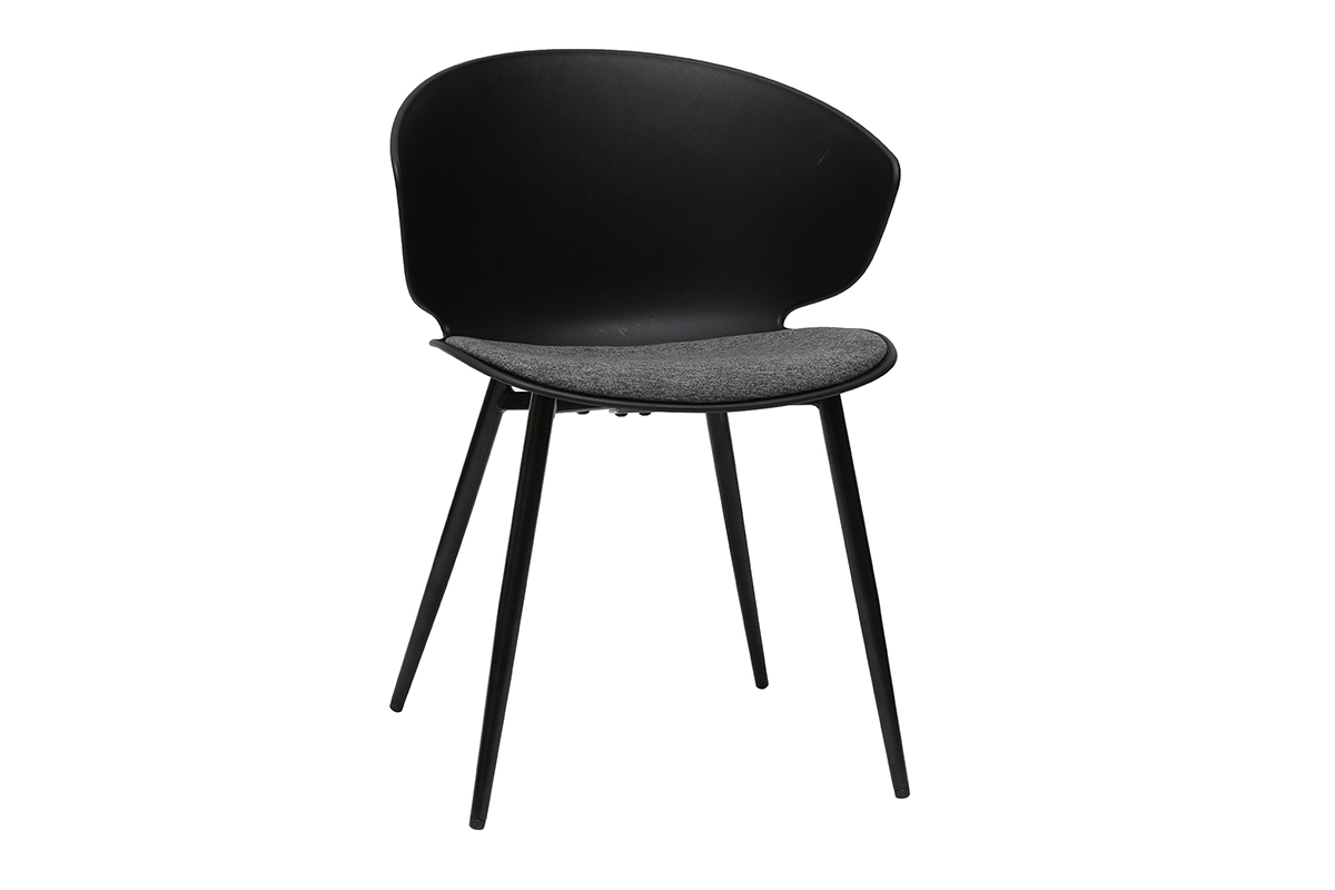 Chaise contemporaine noir et gris WING