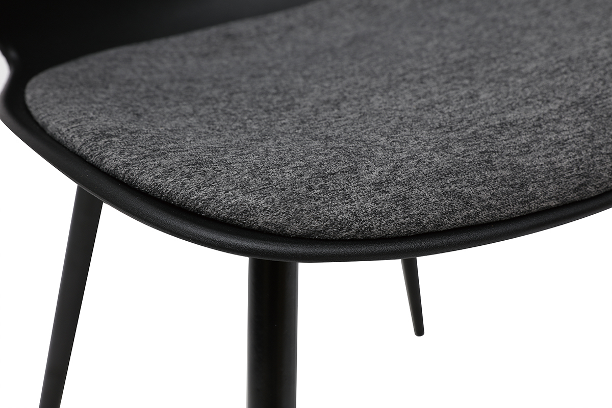 Chaise contemporaine noir et gris WING