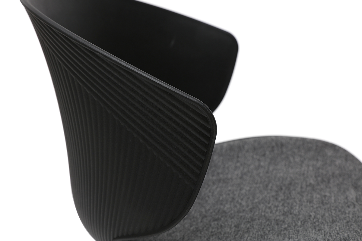 Chaise contemporaine noir et gris WING