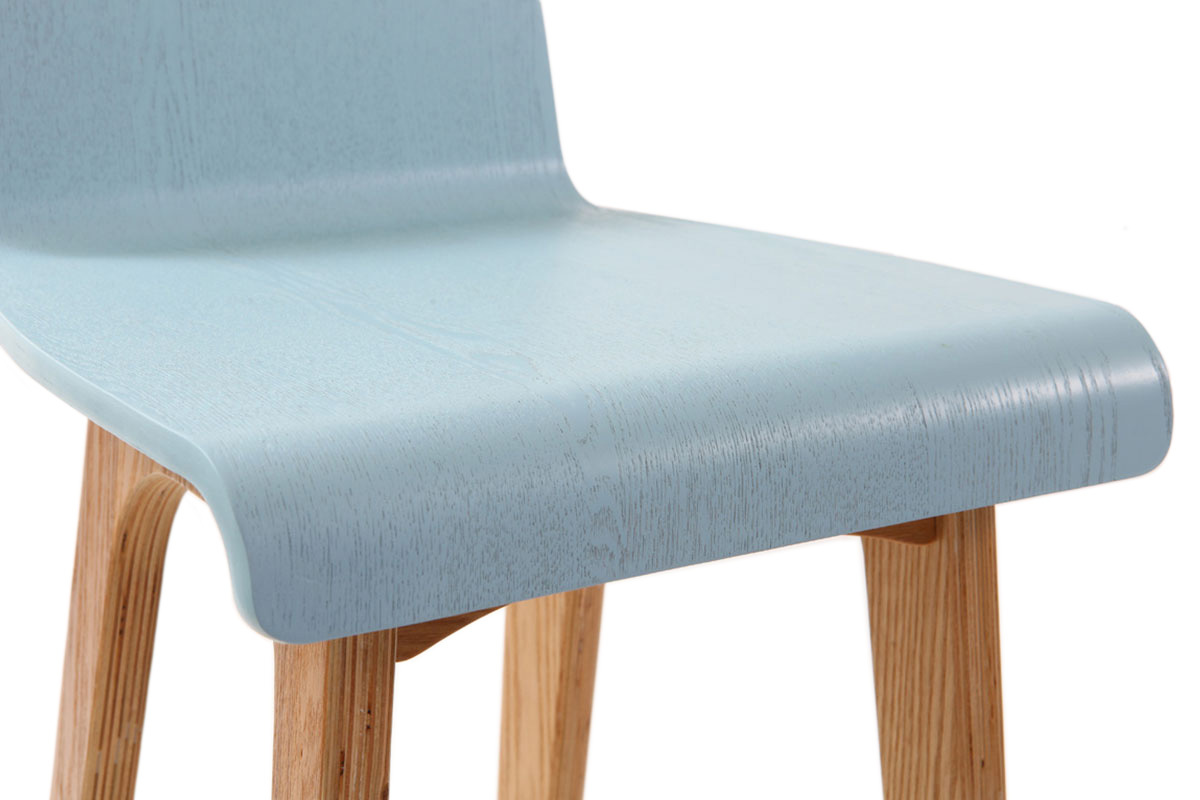 Chaise de bar scandinave 75 cm bleu BALTIK