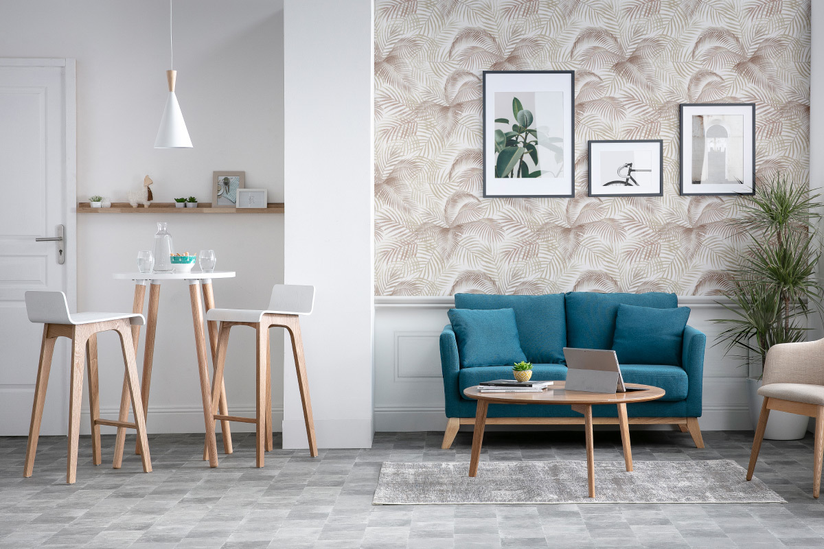 Chaise de bar scandinave 75 cm bleu BALTIK