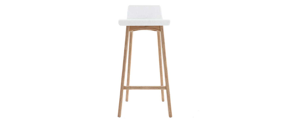 Chaise de bar scandinave 75 cm bois et blanc BALTIK
