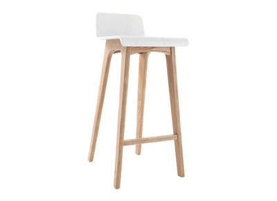 Chaise de bar scandinave 75 cm bois et blanc BALTIK