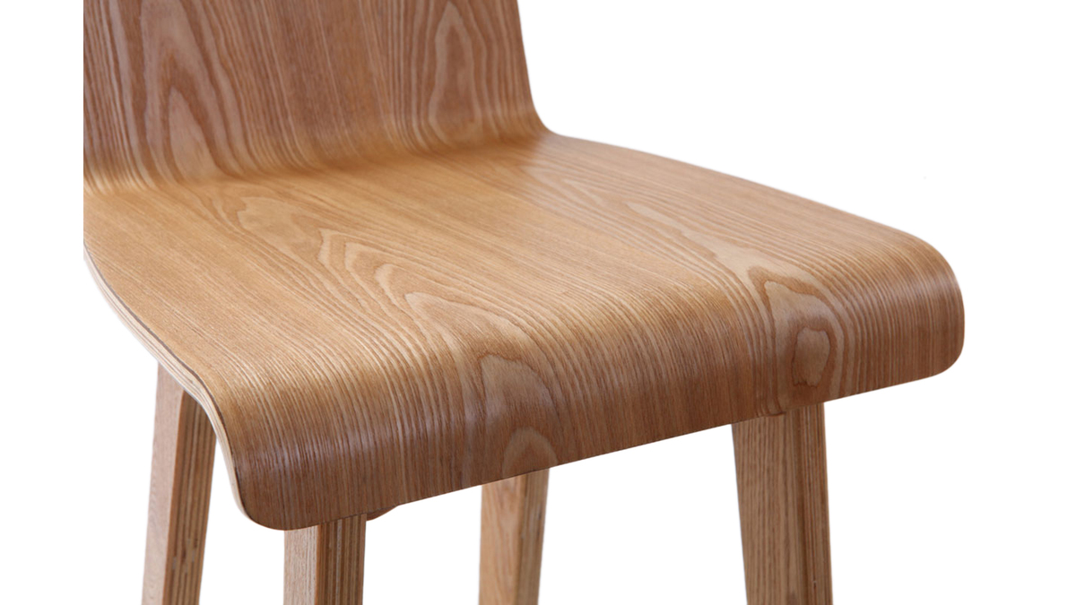 Chaise de bar scandinave en bois clair H75 cm BALTIK