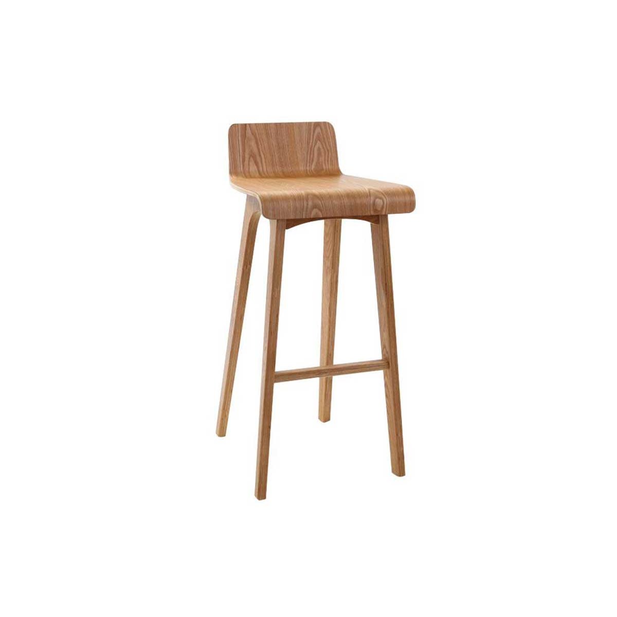 Chaise de bar scandinave en bois clair H75 cm BALTIK vue1
