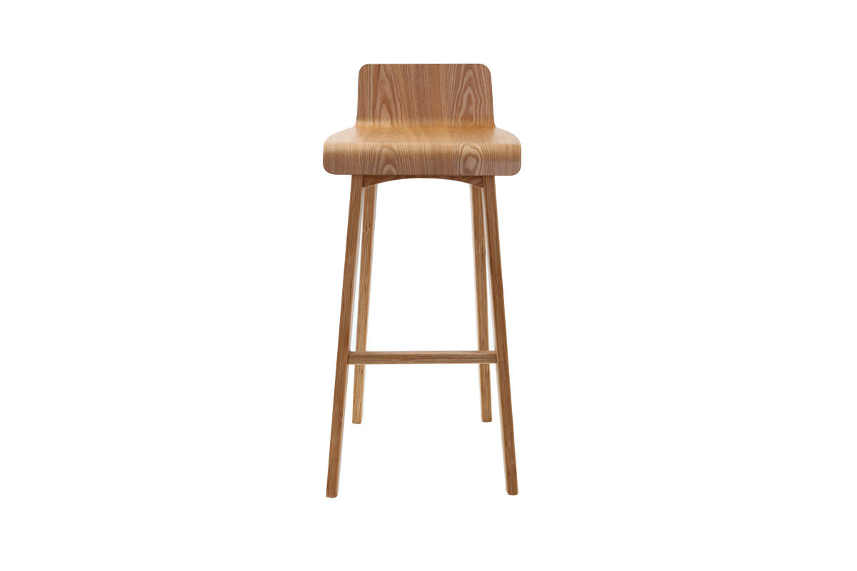 Chaise de bar scandinave en bois clair H75.2 cm BALTIK