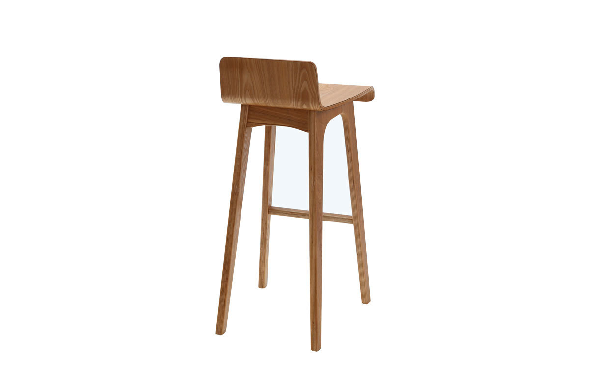 Chaise de bar scandinave en bois clair H75.2 cm BALTIK