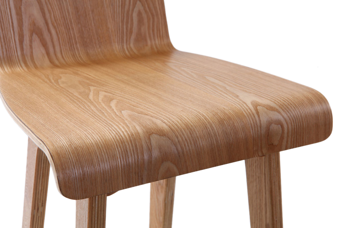 Chaise de bar scandinave en bois clair H75.2 cm BALTIK