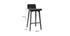Chaise de bar scandinave noir et bois foncé H65 cm BALTIK