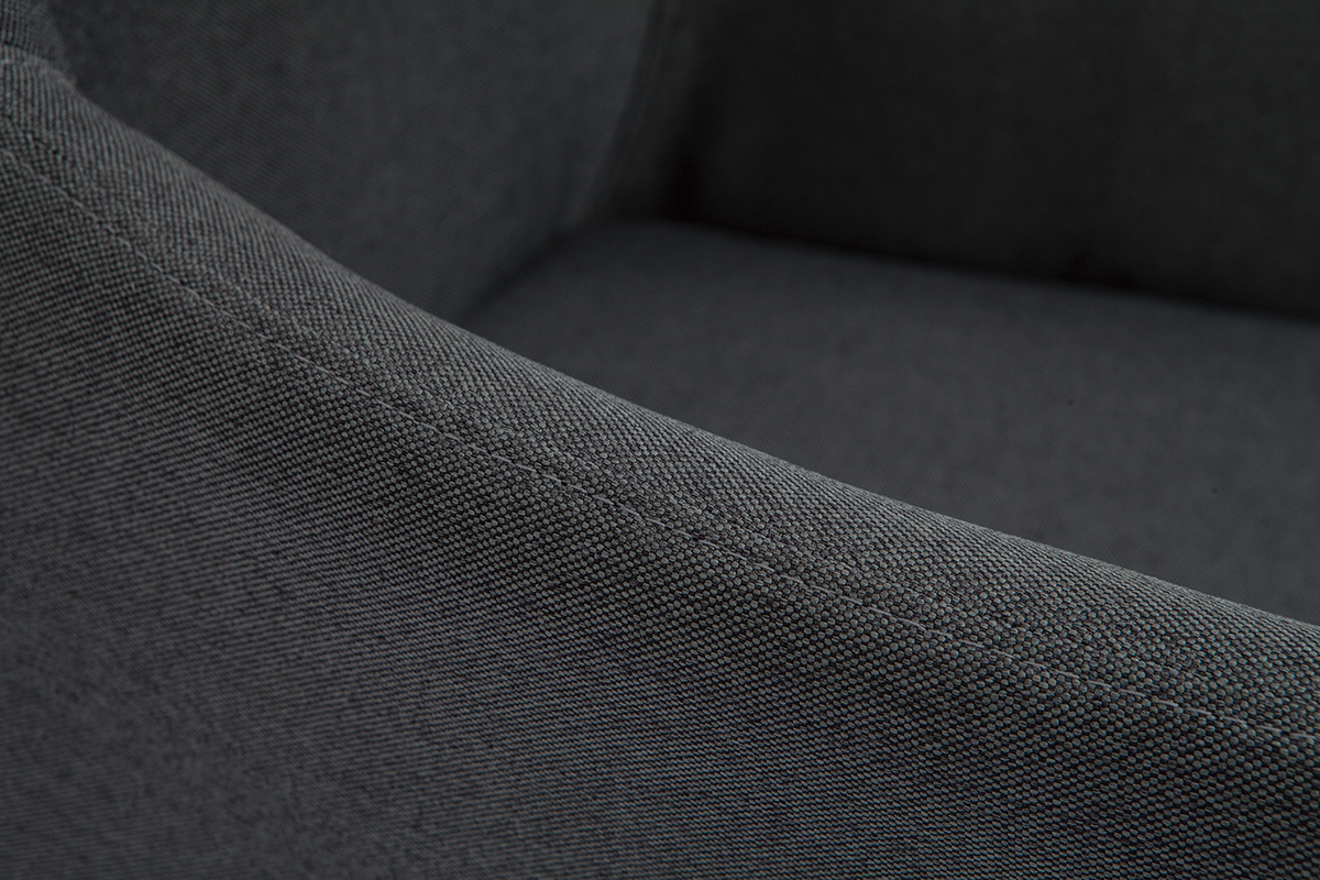 Chaise de bureau � roulettes design en tissu gris anthracite et m�tal noir CARLIE