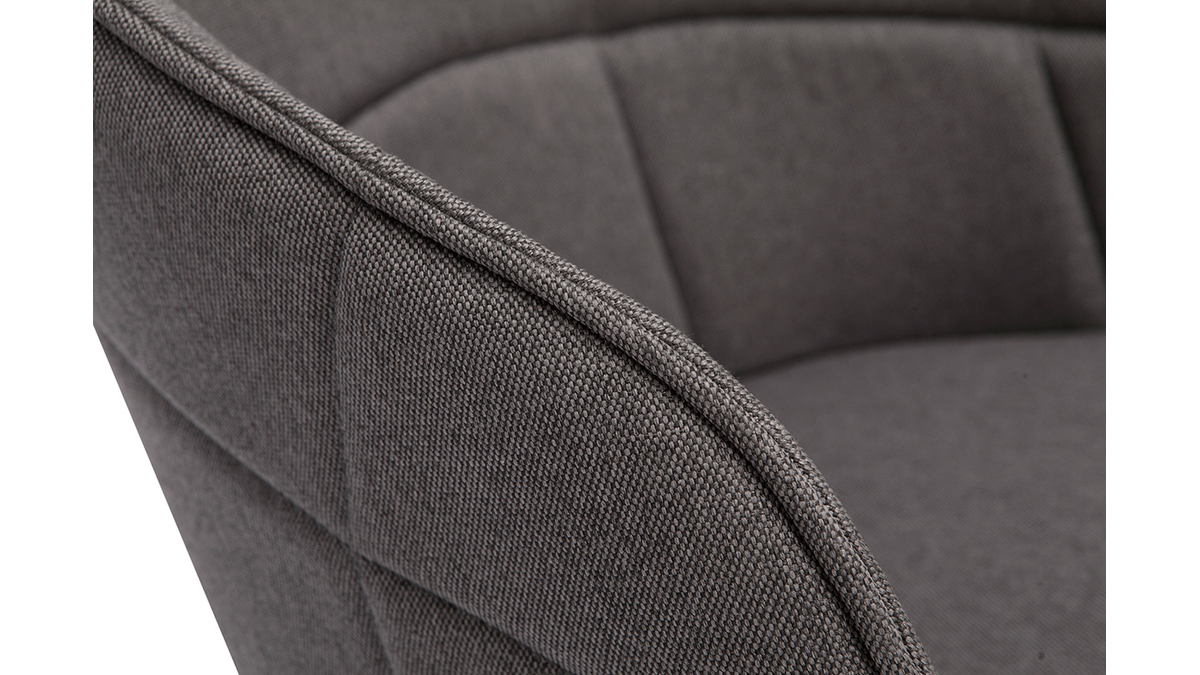 Chaise de bureau à roulettes design en tissu gris foncé et acier chromé JOLLY