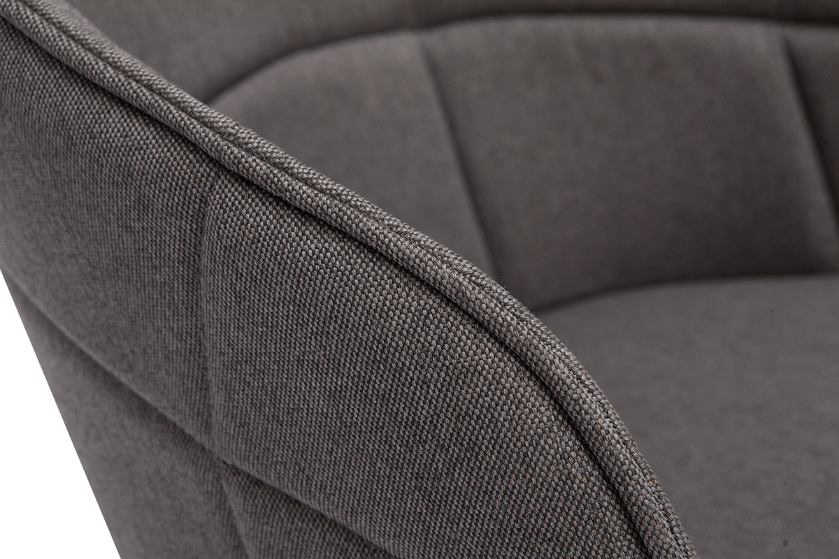 Chaise de bureau � roulettes design en tissu gris fonc� et acier chrom� JOLLY