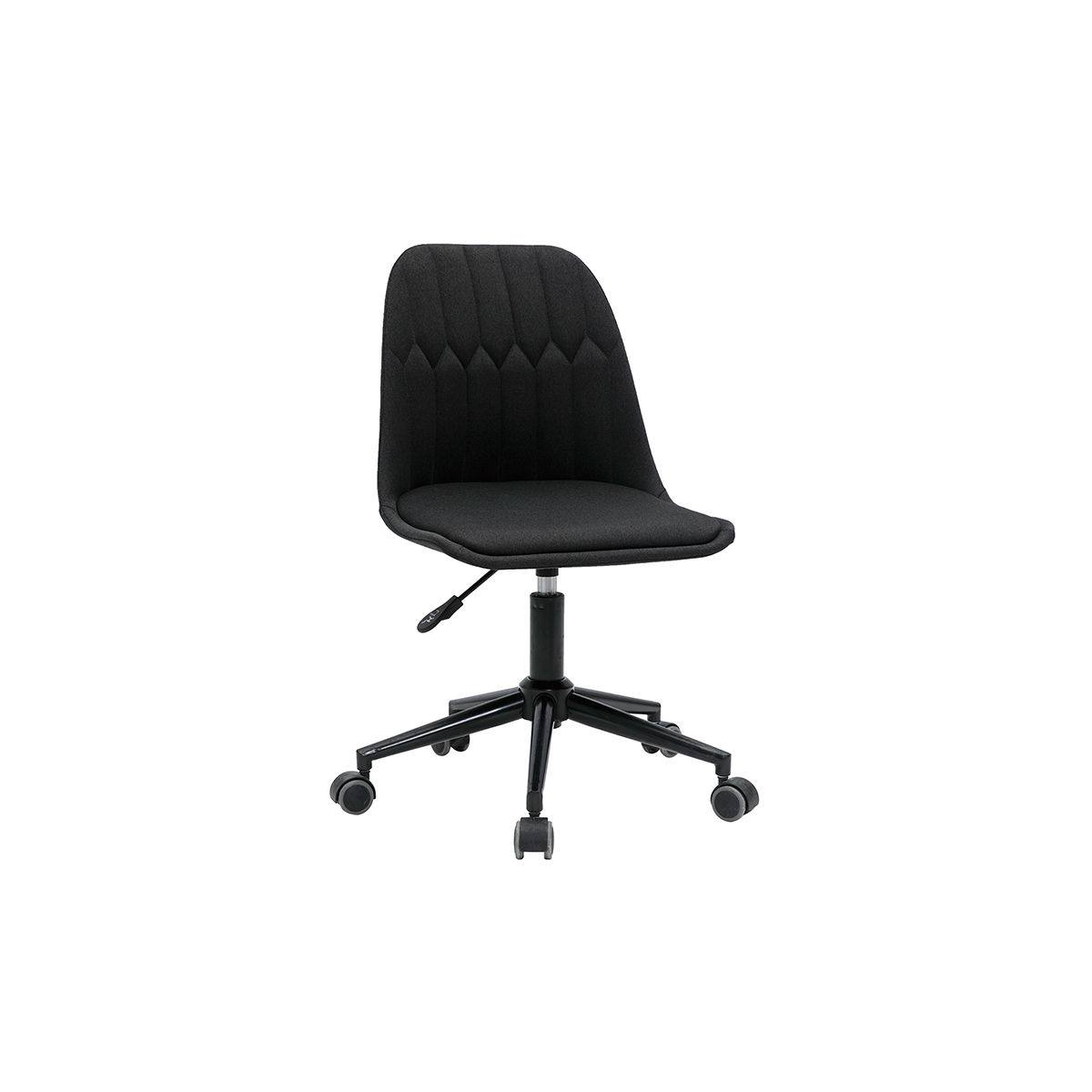Chaise de bureau à roulettes design en tissu gris foncé et métal noir FUSE vue1