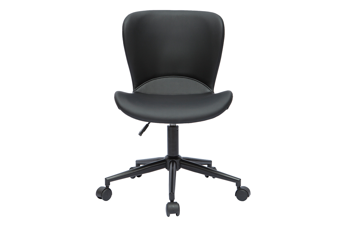 Chaise de bureau � roulettes design noire JOSH