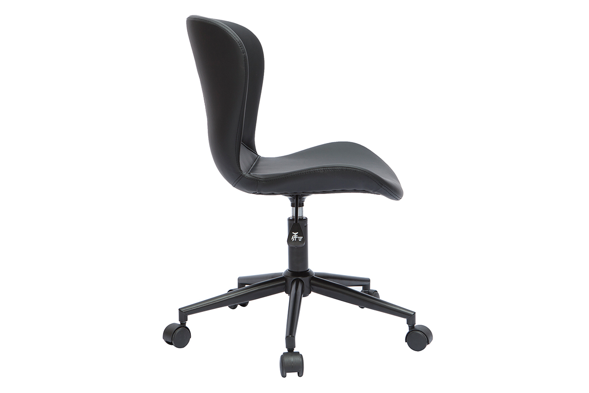 Chaise de bureau � roulettes design noire JOSH