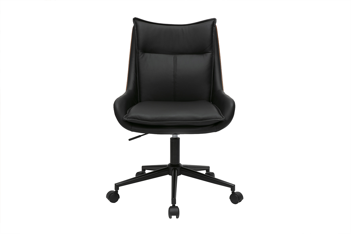 Chaise de bureau noire  roulettes, modle BLAISE.