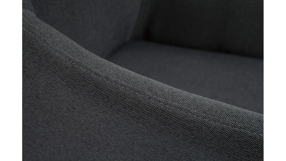 Chaise de bureau design à roulettes tissu gris anthracite CARLIE