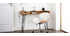 Chaise de bureau design blanc et bois clair WALNUT