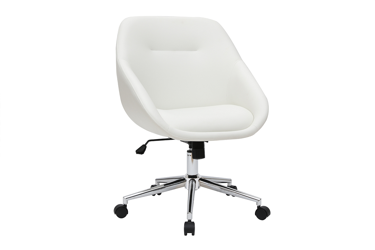 Chaise de bureau design blanche COLIN