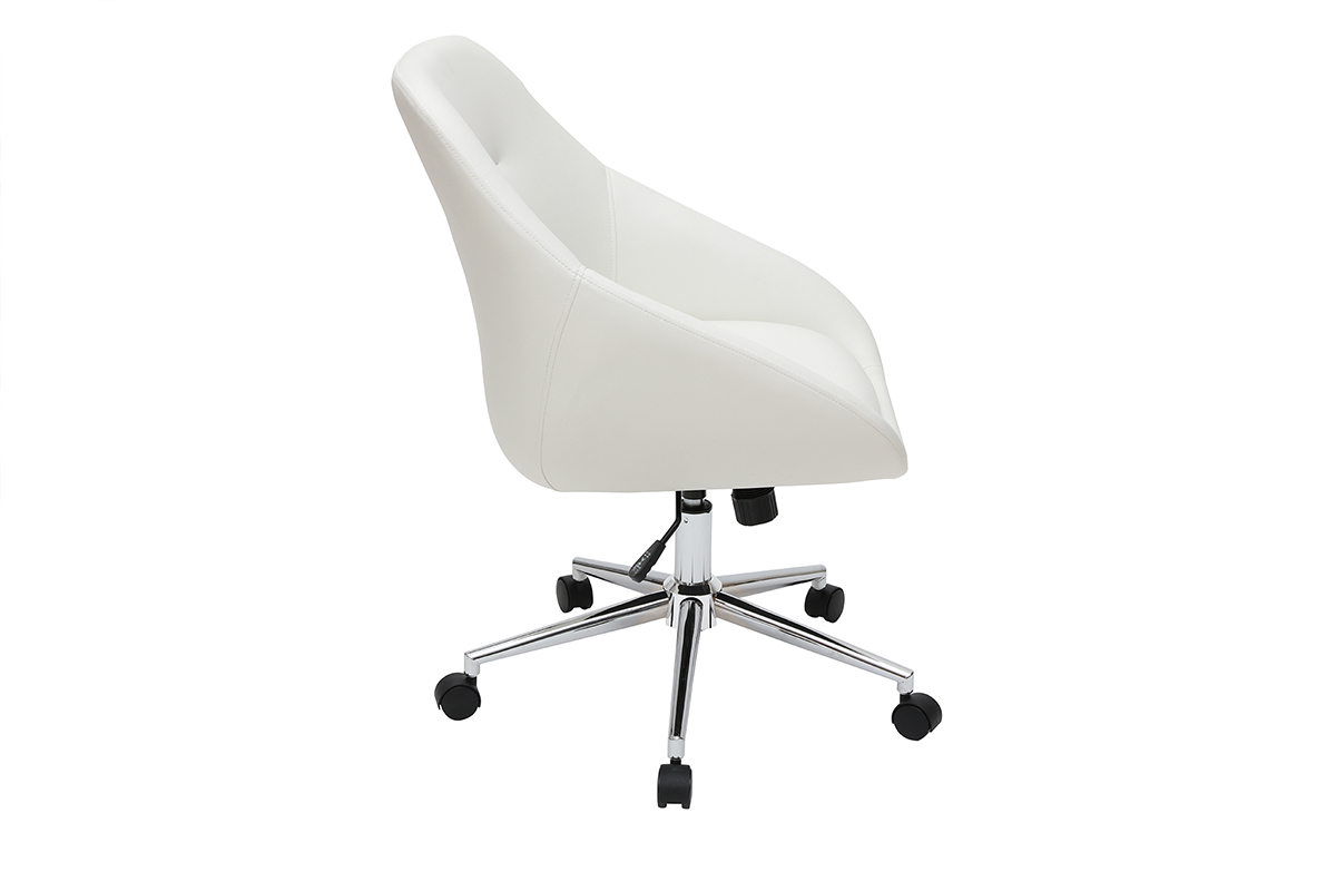 Chaise de bureau design blanche COLIN