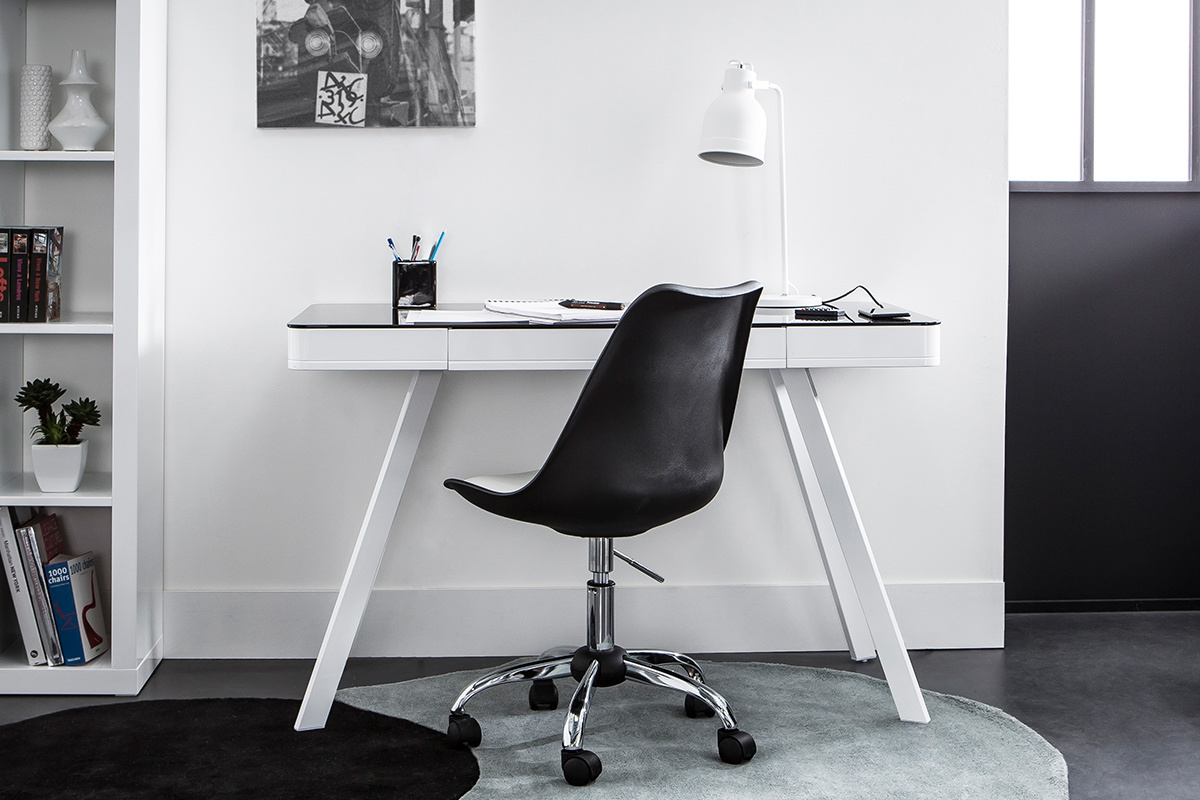 Chaise de bureau design blanche NEW STEEVY